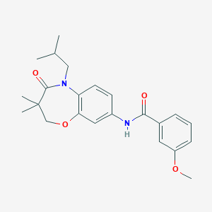 molecular formula C23H28N2O4 B2533083 N-(5-isobutyl-3,3-dimethyl-4-oxo-2,3,4,5-tetrahydrobenzo[b][1,4]oxazepin-8-yl)-3-methoxybenzamide CAS No. 921810-18-6