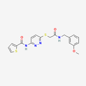 molecular formula C19H18N4O3S2 B2533090 N-(6-((2-((3-methoxybenzyl)amino)-2-oxoethyl)thio)pyridazin-3-yl)thiophene-2-carboxamide CAS No. 1021107-62-9