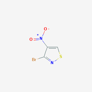 molecular formula C3HBrN2O2S B2533095 3-Bromo-4-nitro-1,2-thiazole CAS No. 1989672-78-7