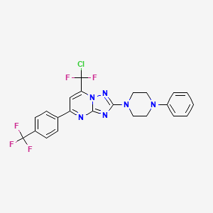 molecular formula C23H18ClF5N6 B2533097 7-[氯(二氟)甲基]-2-(4-苯基哌嗪)-5-[4-(三氟甲基)苯基][1,2,4]三唑并[1,5-a]嘧啶 CAS No. 439096-13-6