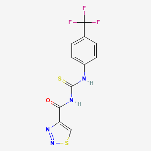 molecular formula C11H7F3N4OS2 B2533102 N-(1,2,3-噻二唑-4-基羰基)-N'-[4-(三氟甲基)苯基]硫脲 CAS No. 341965-42-2