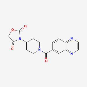molecular formula C17H16N4O4 B2533105 3-(1-(喹唑啉-6-羰基)哌啶-4-基)恶唑烷-2,4-二酮 CAS No. 2034241-22-8