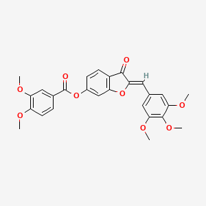 (Z)-3-oxo-2-(3,4,5-trimethoxybenzylidene)-2,3-dihydrobenzofuran-6-yl 3,4-dimethoxybenzoate