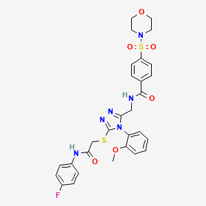 N-[[5-[2-(4-fluoroanilino)-2-oxoethyl]sulfanyl-4-(2-methoxyphenyl)-1,2,4-triazol-3-yl]methyl]-4-morpholin-4-ylsulfonylbenzamide