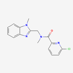 molecular formula C16H15ClN4O B2533121 6-Chloro-N-methyl-N-[(1-methylbenzimidazol-2-yl)methyl]pyridine-2-carboxamide CAS No. 1436302-67-8