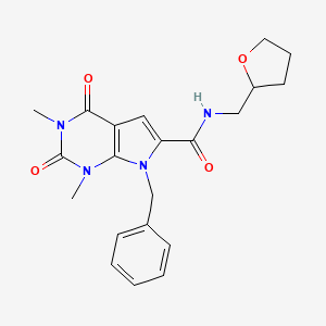 7-benzyl-1,3-dimethyl-2,4-dioxo-N-(tetrahydrofuran-2-ylmethyl)-2,3,4,7-tetrahydro-1H-pyrrolo[2,3-d]pyrimidine-6-carboxamide