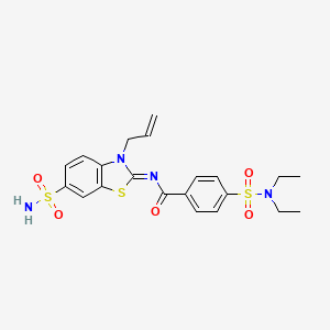 molecular formula C21H24N4O5S3 B2533133 (Z)-N-(3-烯丙基-6-磺酰胺基苯并[d]噻唑-2(3H)-亚甲基)-4-(N,N-二乙基磺酰胺基)苯甲酰胺 CAS No. 865175-88-8