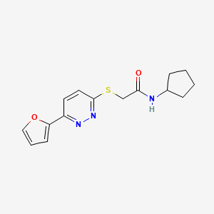 molecular formula C15H17N3O2S B2533136 N-cyclopentyl-2-[6-(furan-2-yl)pyridazin-3-yl]sulfanylacetamide CAS No. 872723-07-4