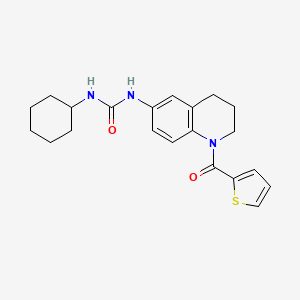1-Cyclohexyl-3-(1-(thiophene-2-carbonyl)-1,2,3,4-tetrahydroquinolin-6-yl)urea