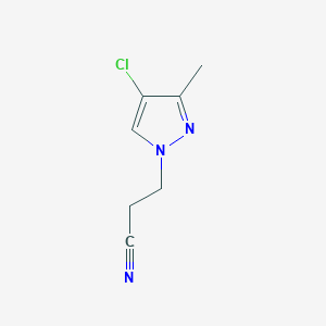 molecular formula C7H8ClN3 B2533148 3-(4-chloro-3-methyl-1H-pyrazol-1-yl)propanenitrile CAS No. 1006508-15-1