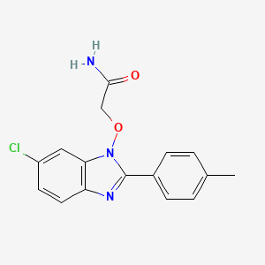 molecular formula C16H14ClN3O2 B2533149 2-{[6-chloro-2-(4-methylphenyl)-1H-1,3-benzimidazol-1-yl]oxy}acetamide CAS No. 303149-21-5