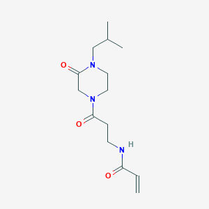 molecular formula C14H23N3O3 B2533152 N-[3-[4-(2-Methylpropyl)-3-oxopiperazin-1-yl]-3-oxopropyl]prop-2-enamide CAS No. 2201430-70-6