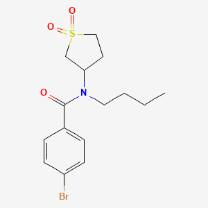 molecular formula C15H20BrNO3S B2533153 4-溴-N-丁基-N-(1,1-二氧代-1lambda6-硫杂环丙烷-3-基)苯甲酰胺 CAS No. 874787-66-3