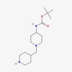 molecular formula C16H31N3O2 B2533158 4-(t-Butoxycarbonylamino)-1-(4-piperidinylmethyl)piperidine CAS No. 220032-43-9