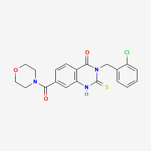 3-[(2-chlorophenyl)methyl]-7-(morpholine-4-carbonyl)-2-sulfanylidene-1H-quinazolin-4-one