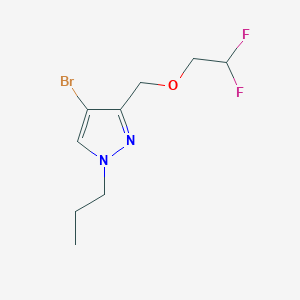 molecular formula C9H13BrF2N2O B2533169 4-bromo-3-[(2,2-difluoroethoxy)methyl]-1-propyl-1H-pyrazole CAS No. 1856028-30-2