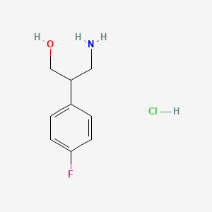 molecular formula C9H13ClFNO B2533170 3-Amino-2-(4-fluorophenyl)propan-1-ol hydrochloride CAS No. 1280721-65-4