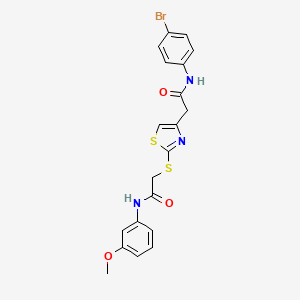 molecular formula C20H18BrN3O3S2 B2533175 N-(4-bromophenyl)-2-(2-((2-((3-methoxyphenyl)amino)-2-oxoethyl)thio)thiazol-4-yl)acetamide CAS No. 941961-60-0