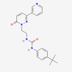 molecular formula C22H25N5O2 B2533180 1-(4-(tert-butyl)phenyl)-3-(2-(6-oxo-3-(pyridin-3-yl)pyridazin-1(6H)-yl)ethyl)urea CAS No. 1170835-89-8