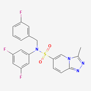 molecular formula C20H15F3N4O2S B2533181 N-(3,5-difluorophenyl)-N-(3-fluorobenzyl)-3-methyl[1,2,4]triazolo[4,3-a]pyridine-6-sulfonamide CAS No. 1251704-33-2