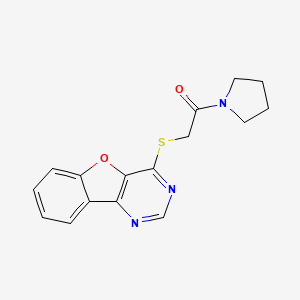 2-(Benzofuro[3,2-d]pyrimidin-4-ylthio)-1-(pyrrolidin-1-yl)ethanone