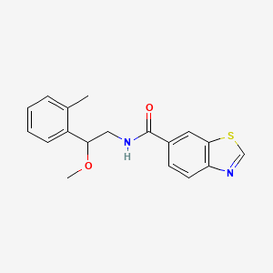 molecular formula C18H18N2O2S B2533193 N-[2-MÉTHOXY-2-(2-MÉTHYLPHÉNYL)ÉTHYL]-1,3-BENZOTHIAZOLE-6-CARBOXAMIDE CAS No. 1797898-00-0