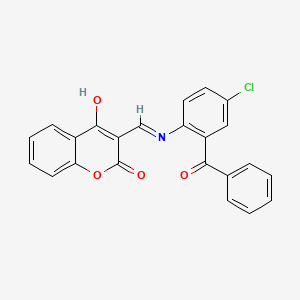 molecular formula C23H14ClNO4 B2533203 (Z)-3-(((2-benzoyl-4-chlorophenyl)amino)methylene)chroman-2,4-dione CAS No. 712307-82-9
