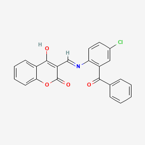 molecular formula C23H14ClNO4 B2533203 （Z）-3-（（（2-苯甲酰基-4-氯苯基）氨基）亚甲基）色满-2,4-二酮 CAS No. 712307-82-9