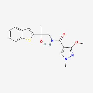 molecular formula C17H19N3O3S B2533204 N-(2-(benzo[b]thiophen-2-yl)-2-hydroxypropyl)-3-methoxy-1-methyl-1H-pyrazole-4-carboxamide CAS No. 2034516-40-8