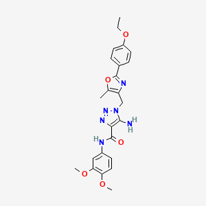 molecular formula C24H26N6O5 B2533211 5-amino-N-(3,4-dimethoxyphenyl)-1-{[2-(4-ethoxyphenyl)-5-methyl-1,3-oxazol-4-yl]methyl}-1H-1,2,3-triazole-4-carboxamide CAS No. 1251599-69-5