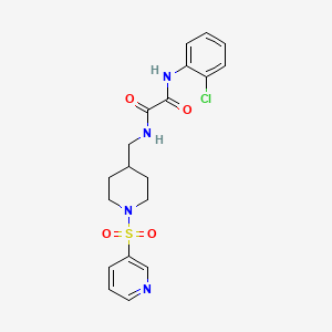 molecular formula C19H21ClN4O4S B2533213 N1-(2-chlorophenyl)-N2-((1-(pyridin-3-ylsulfonyl)piperidin-4-yl)methyl)oxalamide CAS No. 1428364-90-2