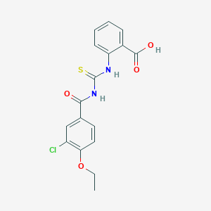molecular formula C17H15ClN2O4S B2533219 2-({[(3-Chloro-4-ethoxyphenyl)carbonyl]carbamothioyl}amino)benzoic acid CAS No. 433943-85-2