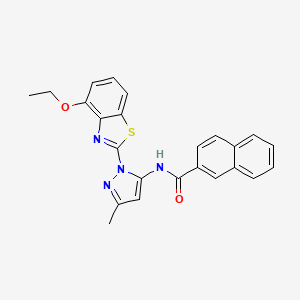 molecular formula C24H20N4O2S B2533220 N-(1-(4-乙氧基苯并[d]噻唑-2-基)-3-甲基-1H-吡唑-5-基)-2-萘酰胺 CAS No. 1172972-92-7