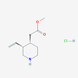 Methyl 2-[(3R,4S)-3-ethenylpiperidin-4-yl]acetate;hydrochloride