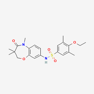 molecular formula C22H28N2O5S B2533247 4-ethoxy-3,5-dimethyl-N-(3,3,5-trimethyl-4-oxo-2,3,4,5-tetrahydrobenzo[b][1,4]oxazepin-8-yl)benzenesulfonamide CAS No. 922093-55-8