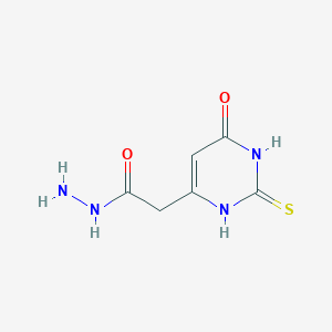 molecular formula C6H8N4O2S B2533256 2-(6-Oxo-2-thioxo-1,2,3,6-tetrahydropyrimidin-4-yl)acetohydrazide CAS No. 869711-92-2