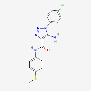 molecular formula C16H14ClN5OS B2533257 5-amino-1-(4-chlorophenyl)-N-[4-(methylsulfanyl)phenyl]-1H-1,2,3-triazole-4-carboxamide CAS No. 2415503-20-5