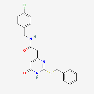 2-(2-(benzylthio)-6-oxo-1,6-dihydropyrimidin-4-yl)-N-(4-chlorobenzyl)acetamide