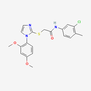 N-(3-chloro-4-methylphenyl)-2-[1-(2,4-dimethoxyphenyl)imidazol-2-yl]sulfanylacetamide