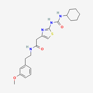 molecular formula C21H28N4O3S B2533264 2-(2-(3-环己基脲基)噻唑-4-基)-N-(3-甲氧基苯乙基)乙酰胺 CAS No. 921829-33-6