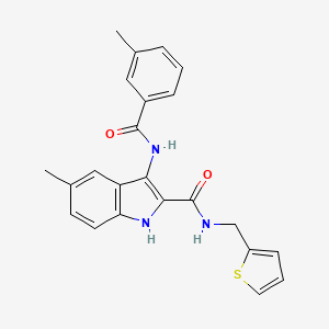 molecular formula C23H21N3O2S B2533268 3-(Ethylthio)-8-(morpholin-4-ylsulfonyl)[1,2,4]triazolo[4,3-a]pyridine CAS No. 1216547-17-9