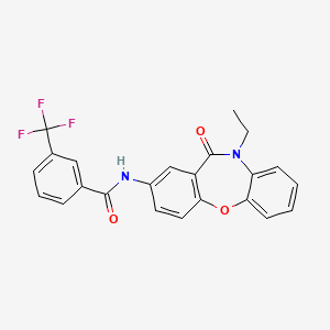 molecular formula C23H17F3N2O3 B2533278 N-(10-ethyl-11-oxo-10,11-dihydrodibenzo[b,f][1,4]oxazepin-2-yl)-3-(trifluoromethyl)benzamide CAS No. 922107-89-9