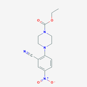 molecular formula C14H16N4O4 B2533281 Ethyl 4-(2-cyano-4-nitrophenyl)piperazine-1-carboxylate CAS No. 849484-94-2