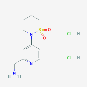 molecular formula C10H17Cl2N3O2S B2533285 [4-(1,1-Dioxothiazinan-2-yl)pyridin-2-yl]methanamine;dihydrochloride CAS No. 2251054-44-9