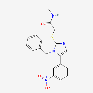 molecular formula C19H18N4O3S B2533292 2-((1-benzyl-5-(3-nitrophenyl)-1H-imidazol-2-yl)thio)-N-methylacetamide CAS No. 1234983-74-4