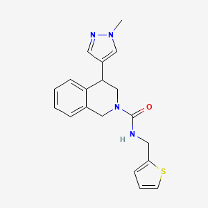 molecular formula C19H20N4OS B2533300 4-(1-methyl-1H-pyrazol-4-yl)-N-(thiophen-2-ylmethyl)-3,4-dihydroisoquinoline-2(1H)-carboxamide CAS No. 2034567-15-0