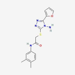 2-{[4-amino-5-(furan-2-yl)-4H-1,2,4-triazol-3-yl]sulfanyl}-N-(3,4-dimethylphenyl)acetamide