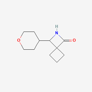 molecular formula C11H17NO2 B2533309 3-(氧杂-4-基)-2-氮杂螺[3.3]庚烷-1-酮 CAS No. 1864319-13-0