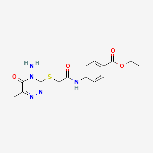 Ethyl 4-[[2-[(4-amino-6-methyl-5-oxo-1,2,4-triazin-3-yl)sulfanyl]acetyl]amino]benzoate