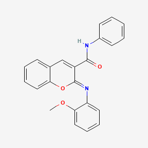 molecular formula C23H18N2O3 B2533312 (2Z)-2-[(2-methoxyphenyl)imino]-N-phenyl-2H-chromene-3-carboxamide CAS No. 312706-92-6